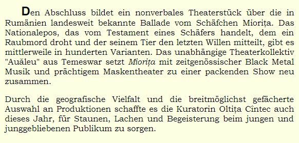 Despre cea de-a XI-a editie a Festivalului International de Teatru pentru Publicul Tanar Iasi a scris Irina Wolf tocmai in Austria!