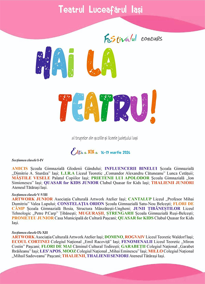 Festivalul „Hai la teatru!”, ediția a XIX-a